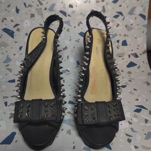Charlotte russe pleather spiked heels with bow